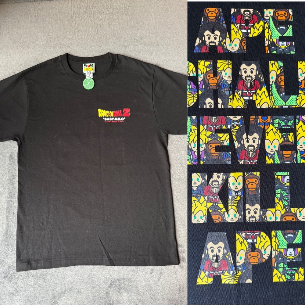 A Bathing Ape x Black Dragon Ball Z - Baby Milo Logo Tee